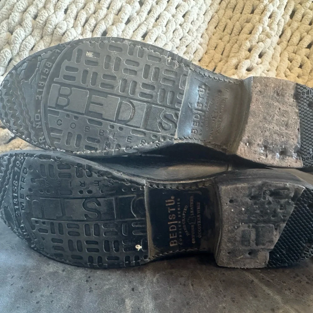 Bed Stu Black Leather Combat Boots - Picture 8 of 12